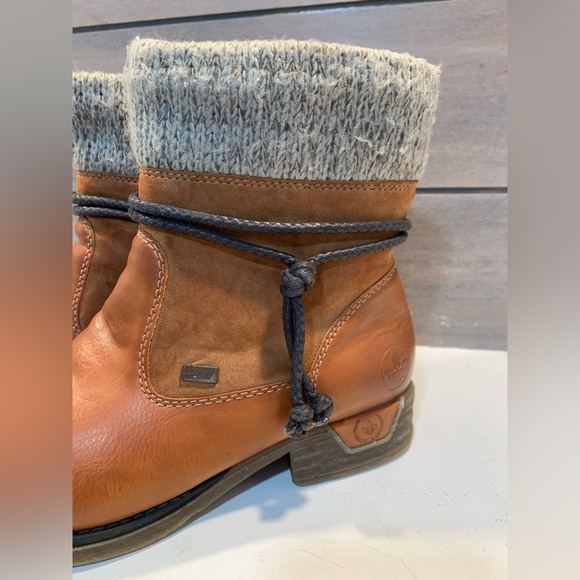 Rieker Fee 88 Womens Ankle Boot Brown Size 8.5 Leather Western Casual Preppy - Picture 4 of 10